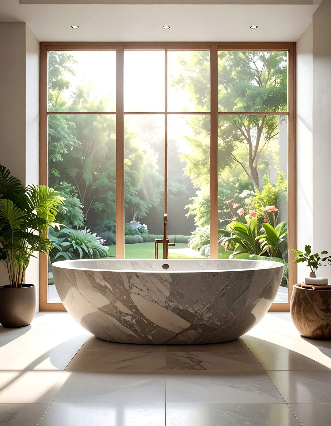 Stone Bathtub - 30 stone bathroom ideas