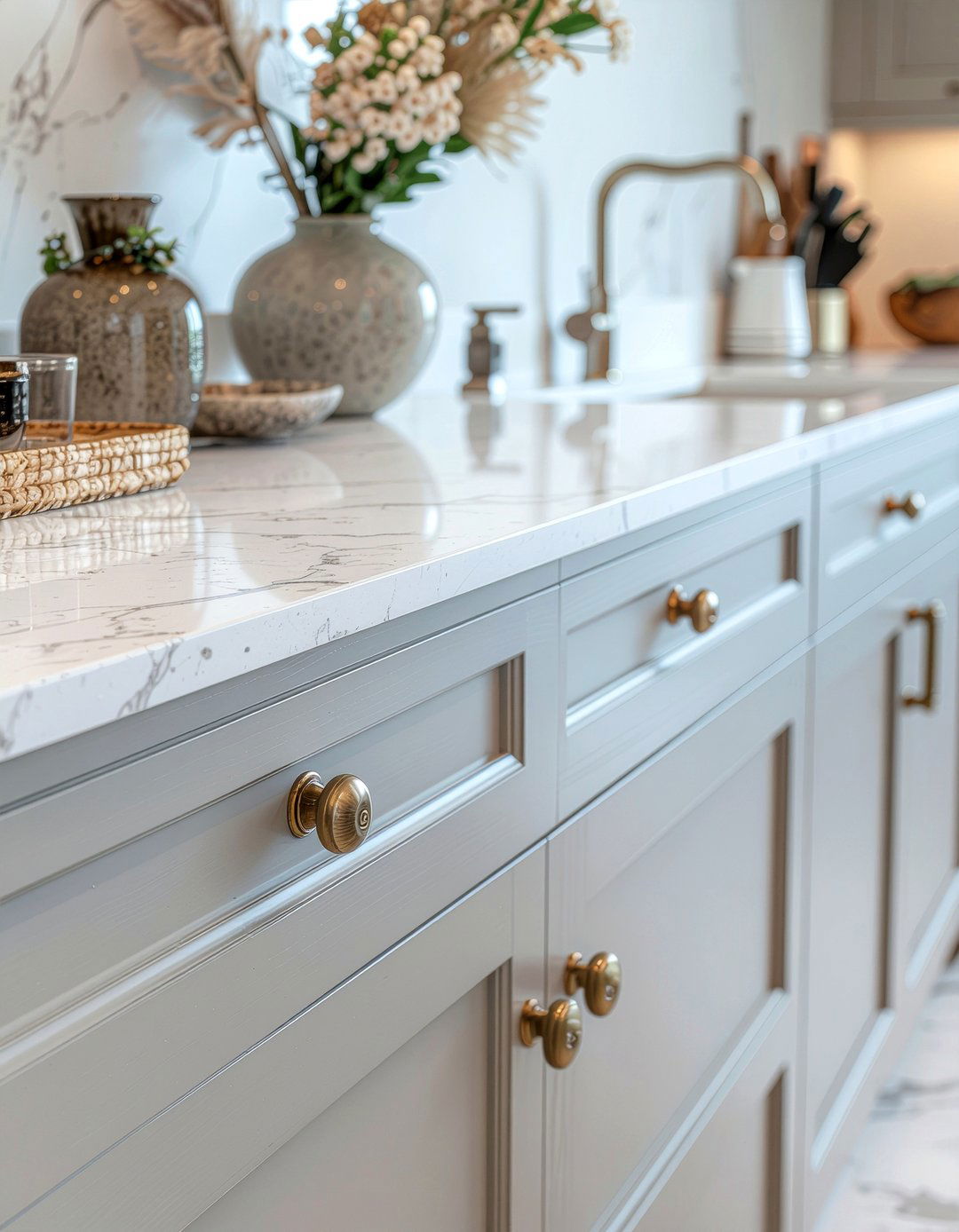 Stone Cabinet Knobs - 30 kitchen cabinet handle ideas