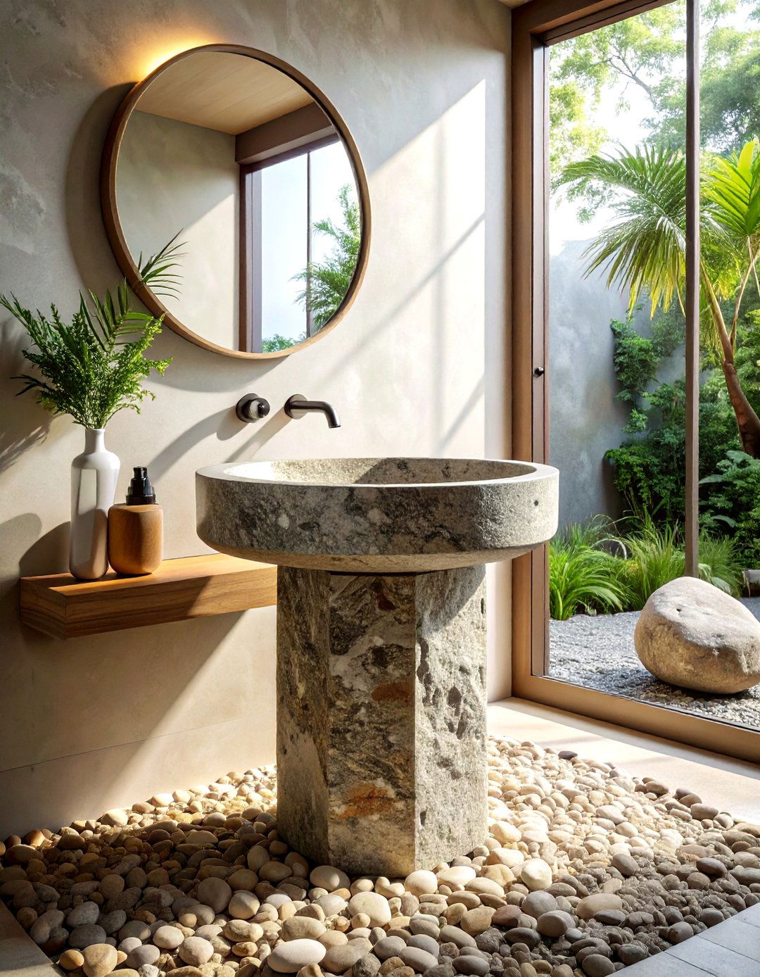 Stone Carved Pedestal Sink - 30 pedestal sink ideas