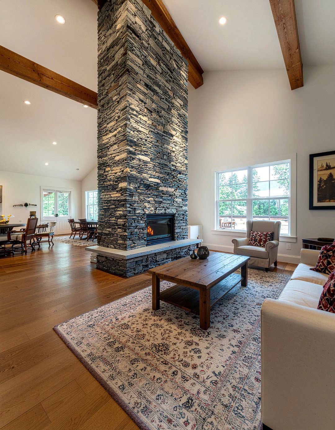 Stone Column - 30 living room column ideas