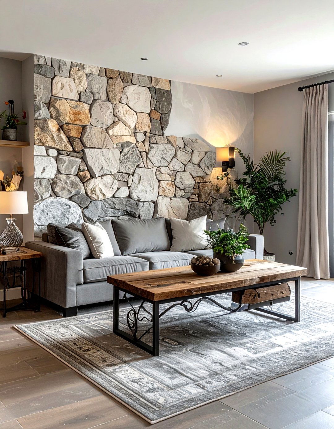 Stone Effect Wall Stickers - 30 living room wall stickers