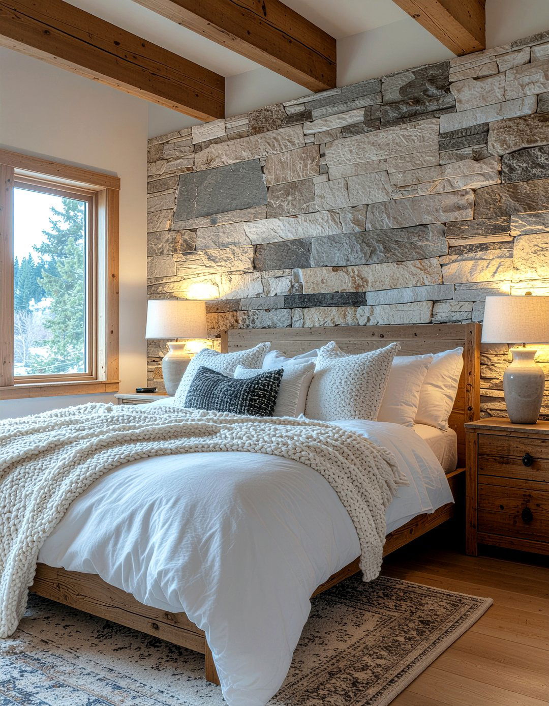 Stone Effect Wallpaper - 30 bedroom neutral wallpapers