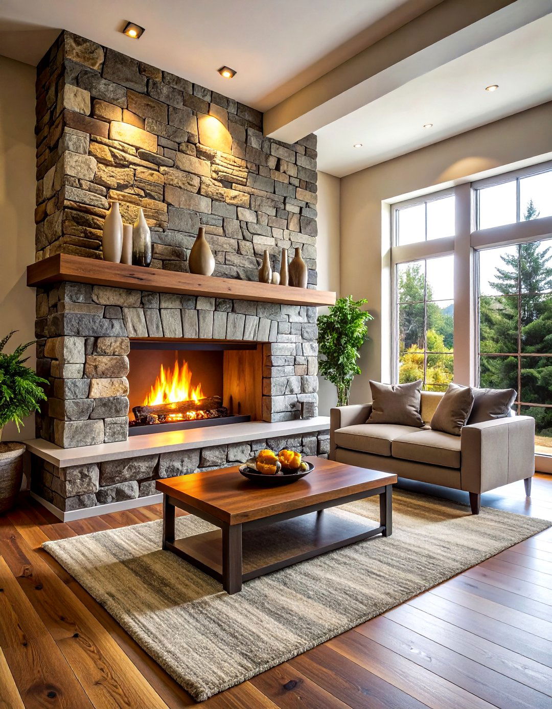 Stone Fireplace - 30 parade of homes decor ideas