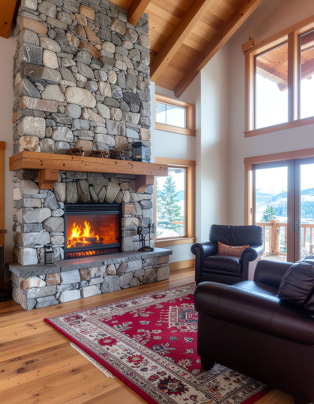 Stone Fireplace Bedroom - 30 mountain house bedroom ideas