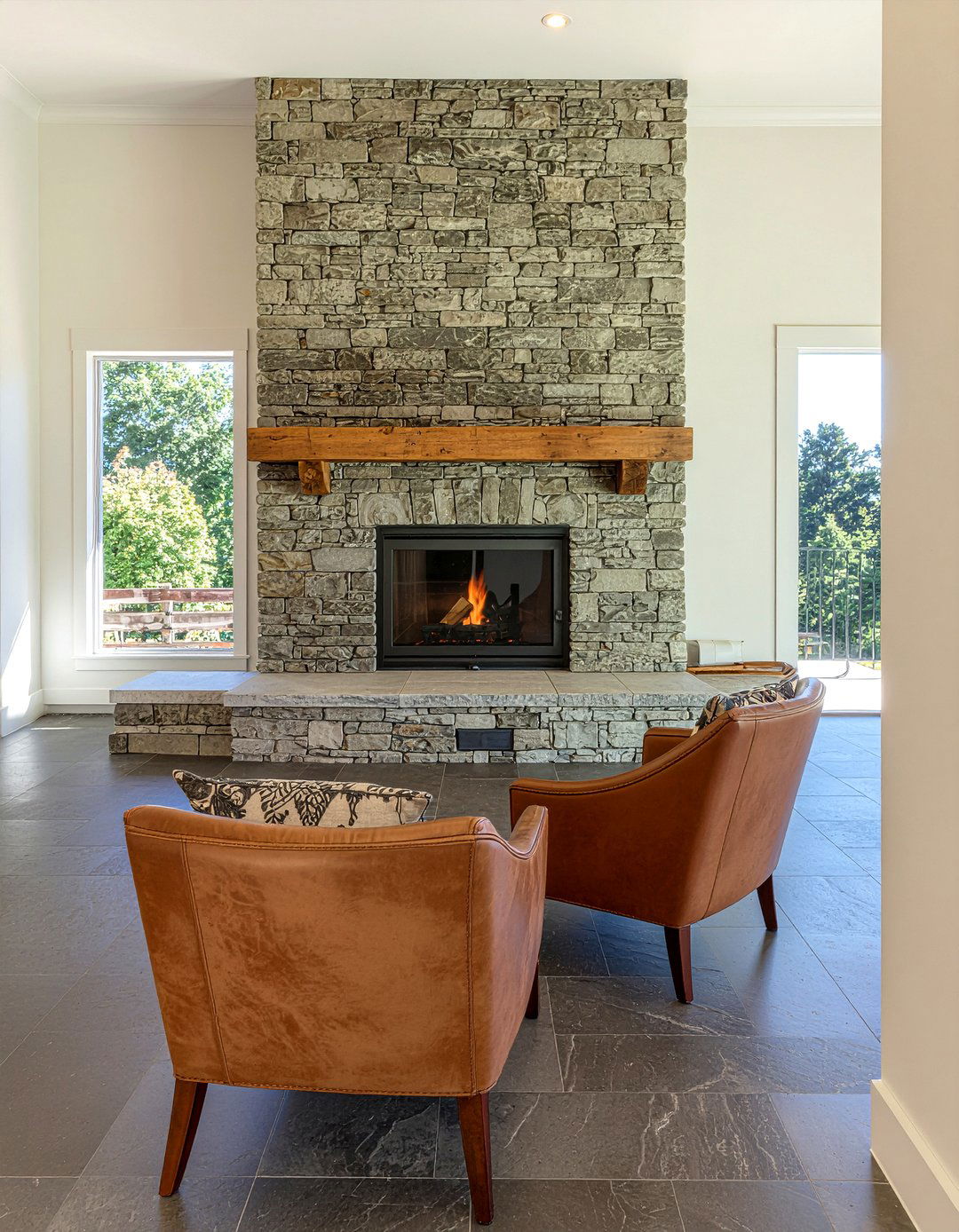 Stone Fireplace Focal Point - 30 peaceful living room ideas