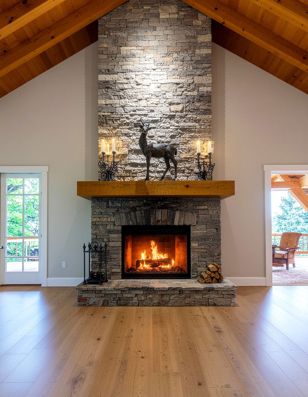 Stone Fireplace Mantel - 30 living room lodge furniture ideas