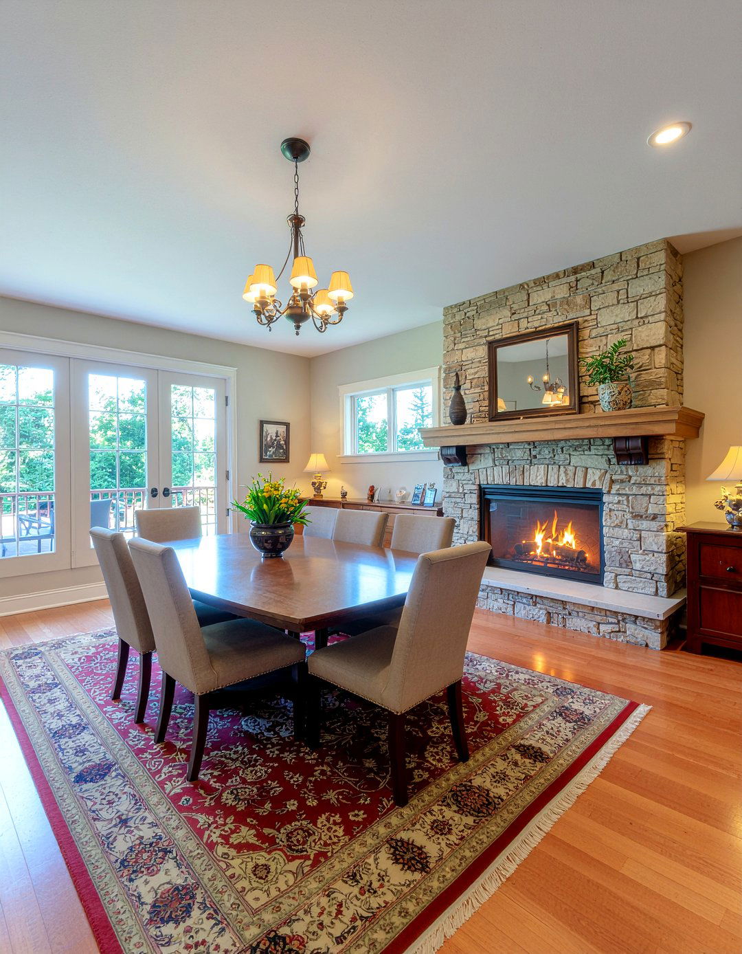 Stone Fireplace Mantel - 30 old world dining room ideas