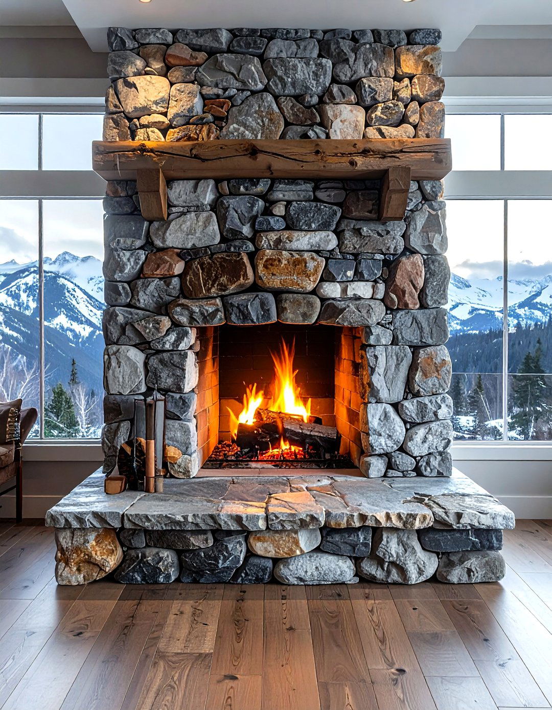 Stone Fireplace Surround - 30 warm decor ideas