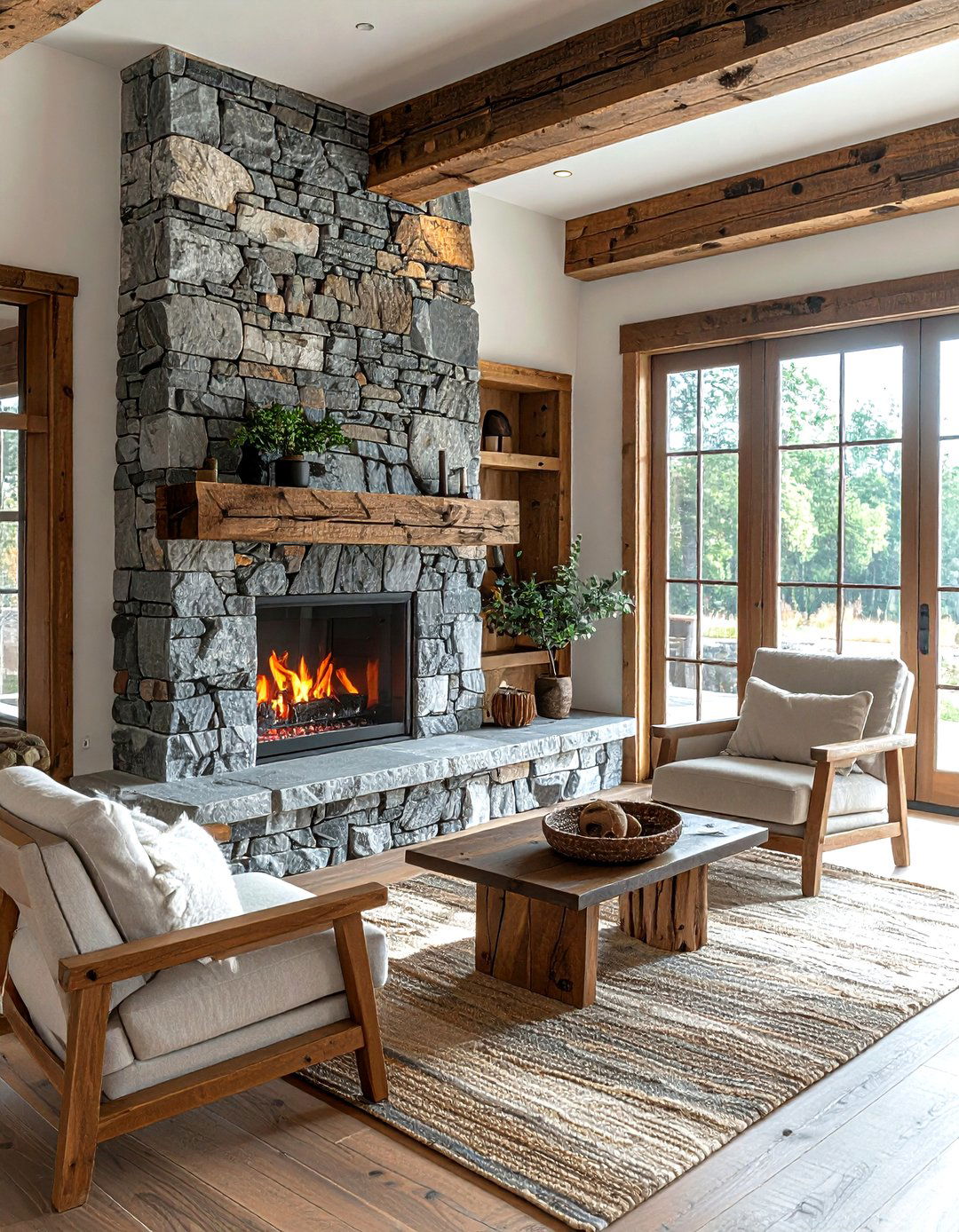 Stone Fireplace Surround - 30 attention-grabbing decor ideas