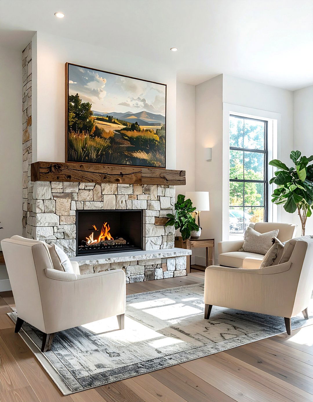 Stone Fireplace Surround Living Room - 30 living room transitional furniture ideas