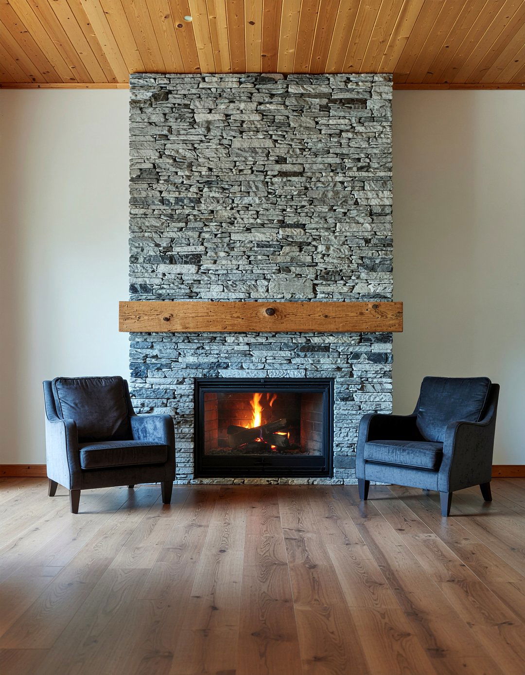 Stone Fireplace Wall - 30 living room anchor piece ideas