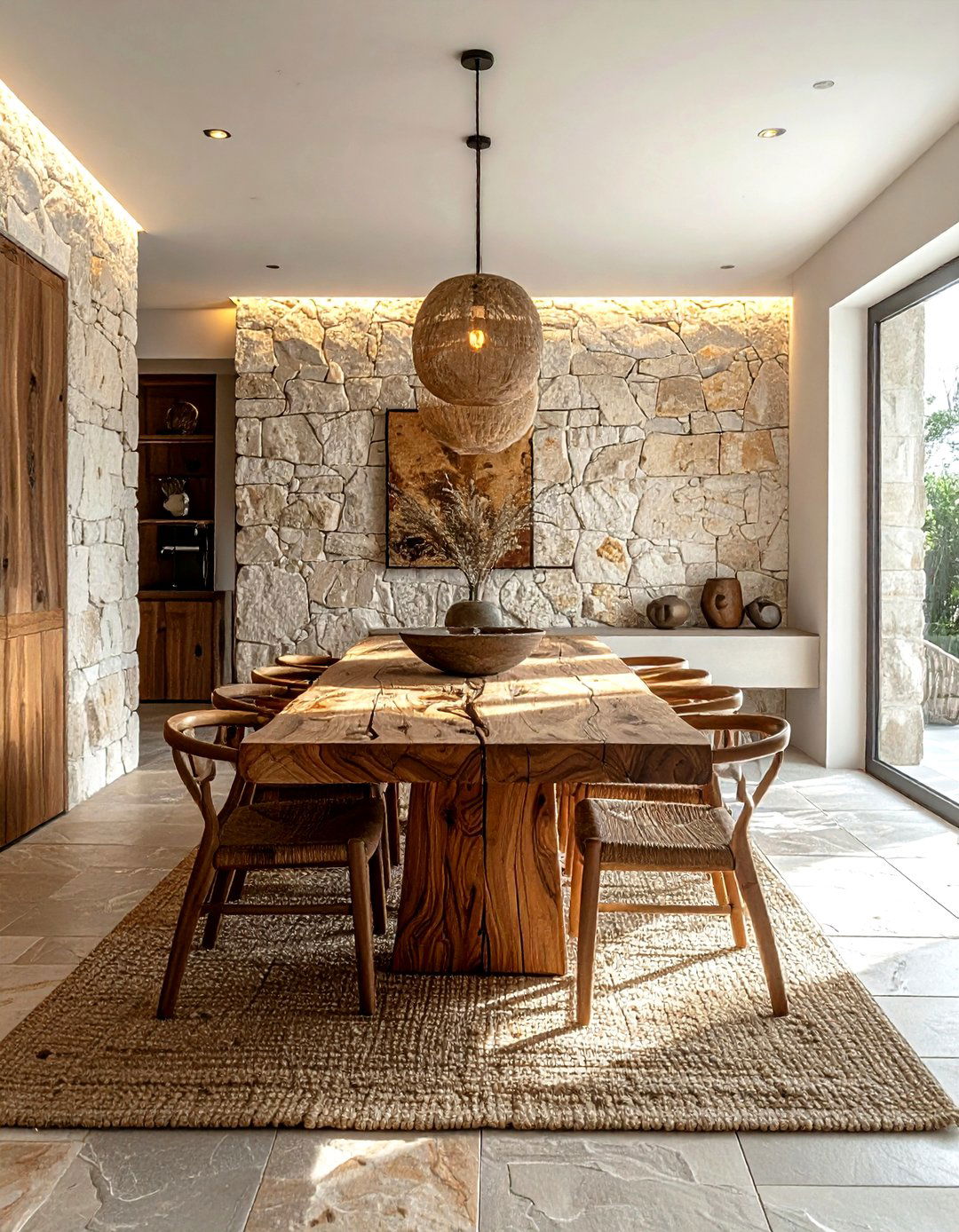 Stone Floor Dining - 30 Indonesian dining room ideas