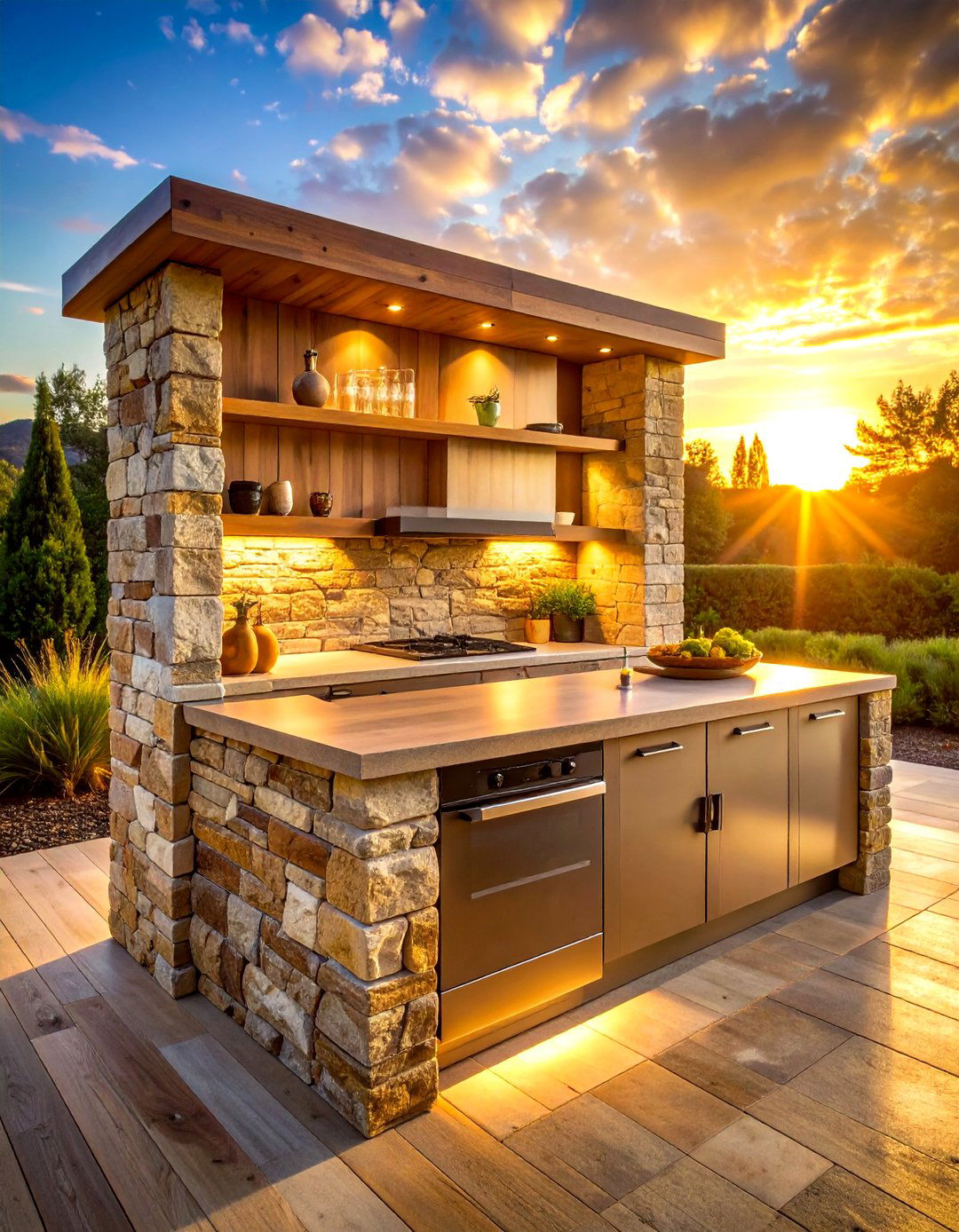 Stone Island Built In Fridge - 30 outdoor kitchen refrigerator ideas
