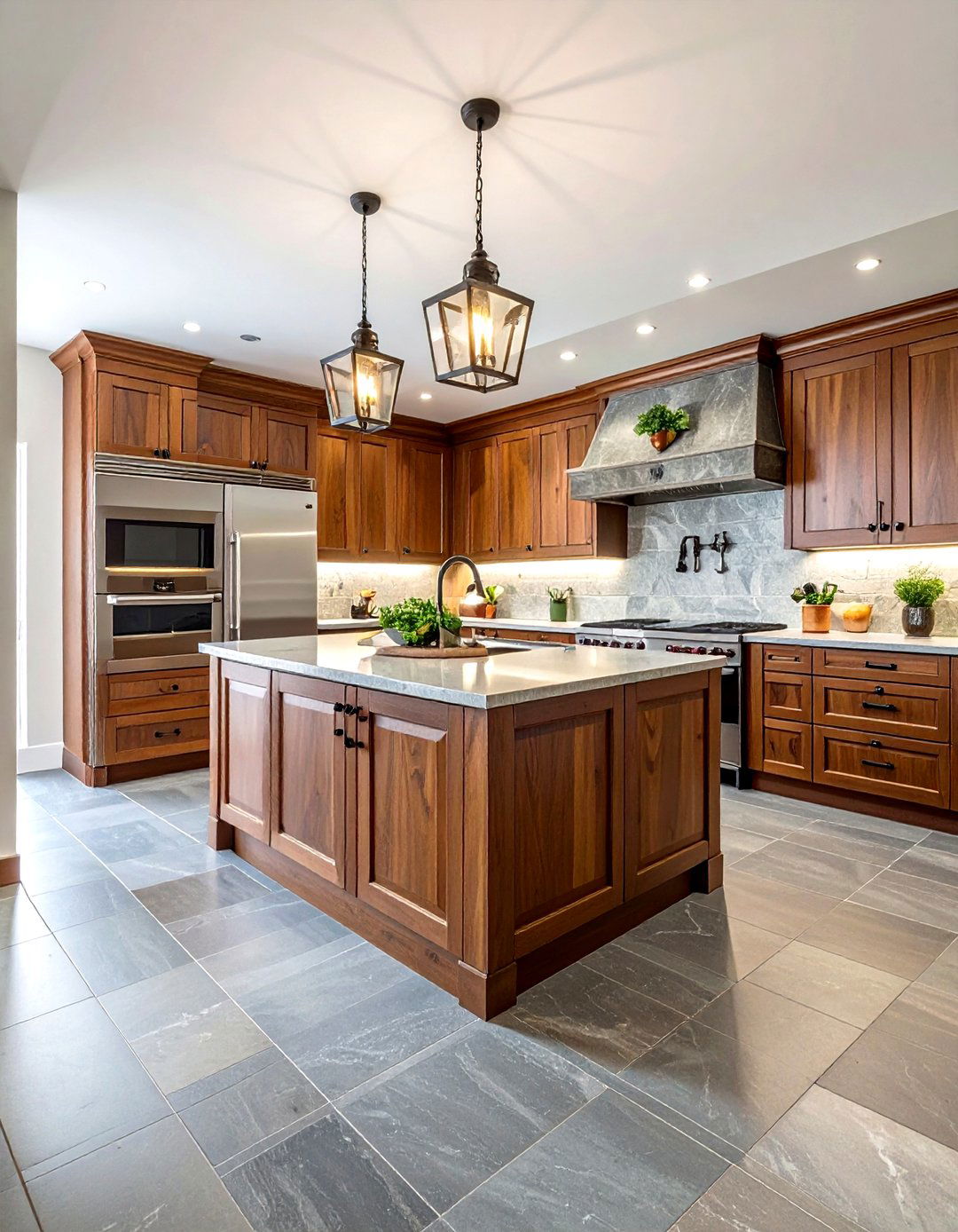 Stone Look LVP Kitchen - 30 LVP floor kitchen ideas