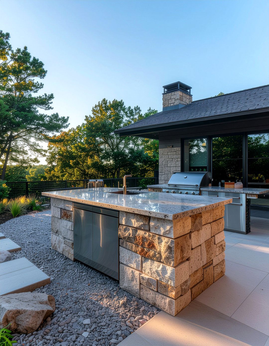 Stone Outdoor Kitchen Island - 30 covered outdoor kitchen ideas