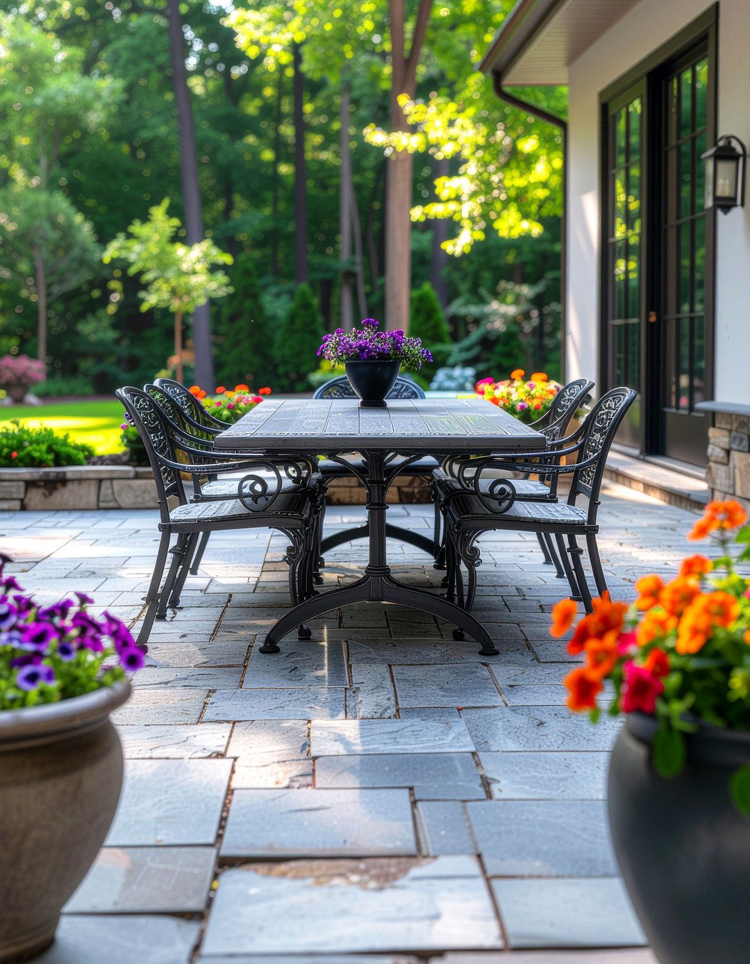 Stone Paver Patio - 30 outdoor dining area ideas