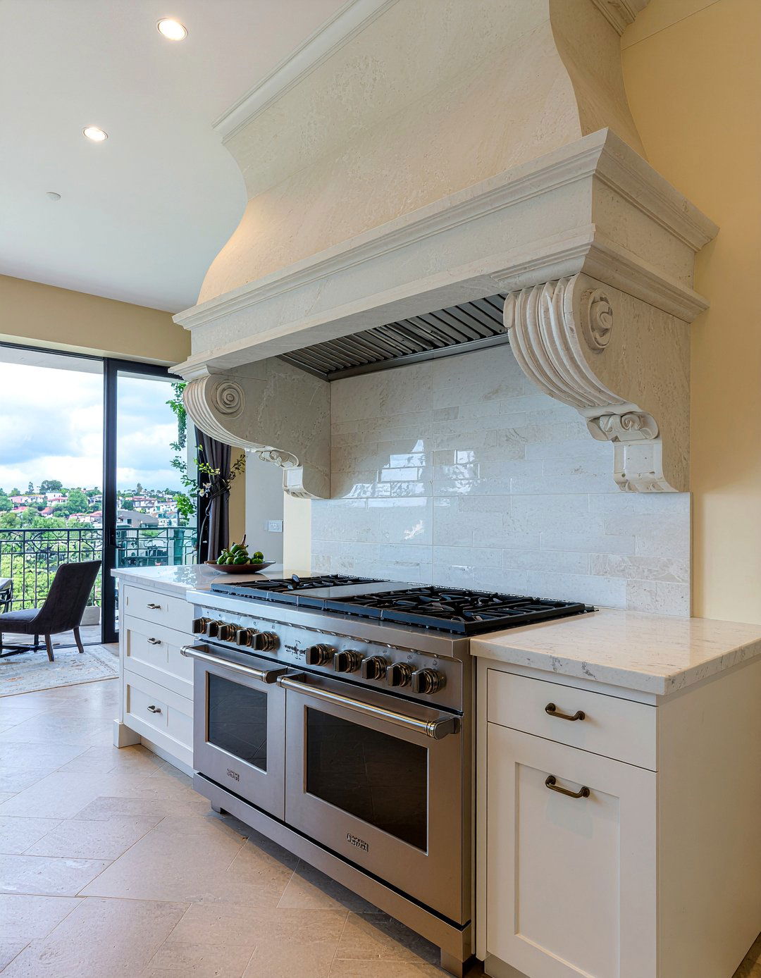 Stone Range Hood - 30 custom hood kitchen ideas