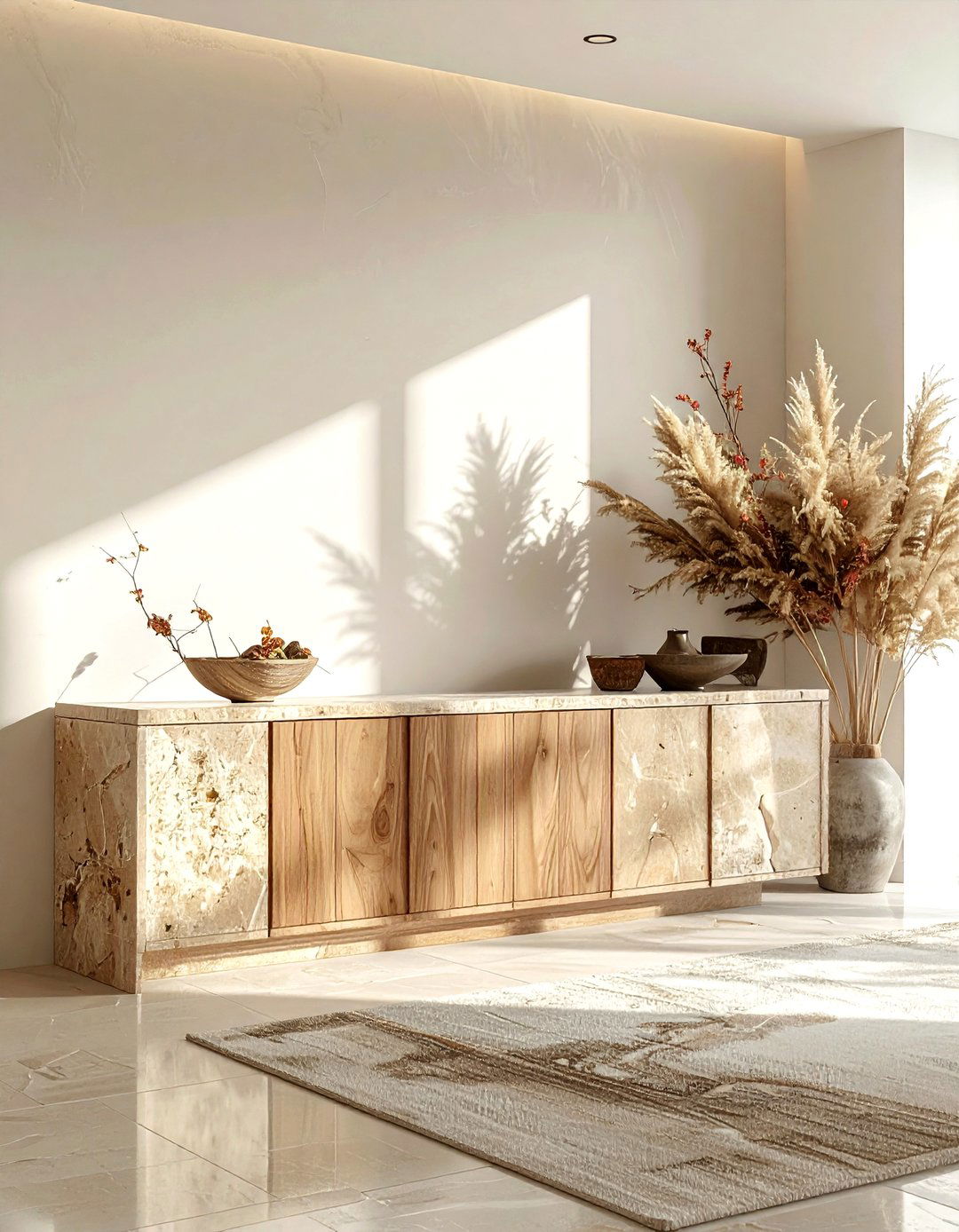 Stone Sideboard - 30 living room modern furniture ideas