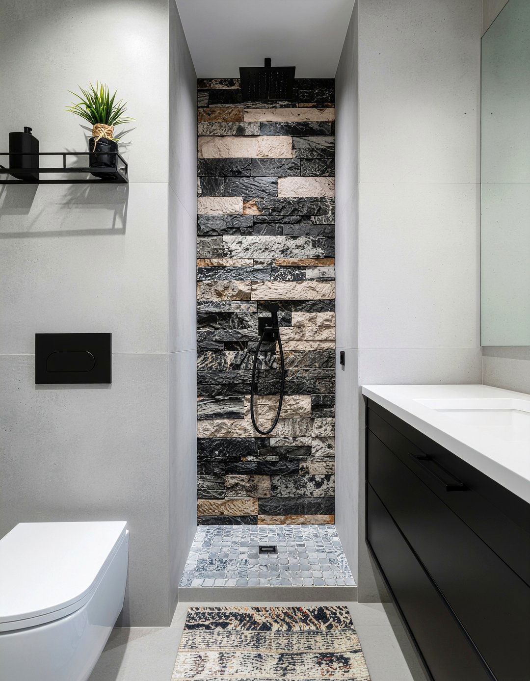 Stone Slab Shower Niche - 30 bathroom niche ideas