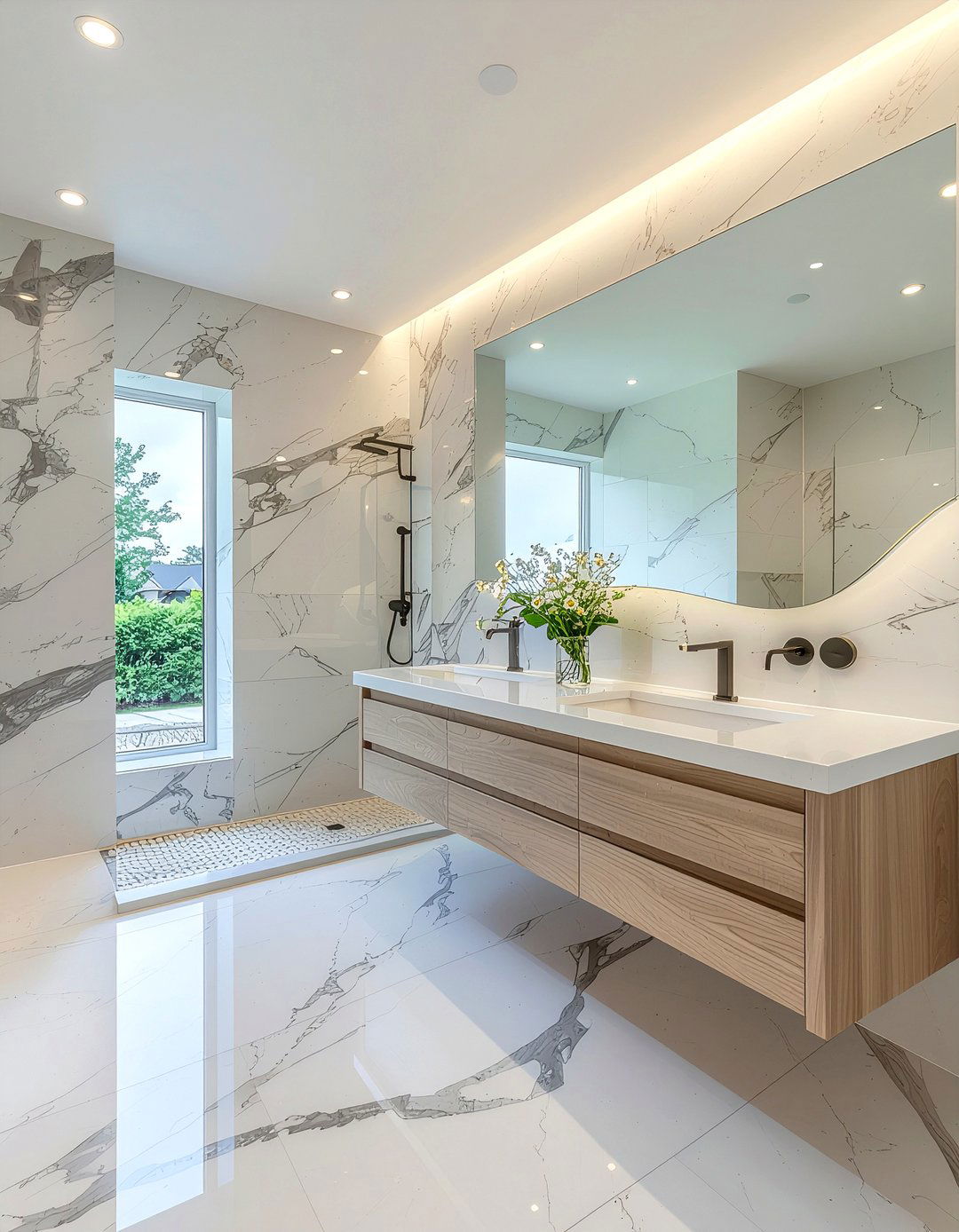 Stone Slab Wall - 30 bathroom future trend ideas