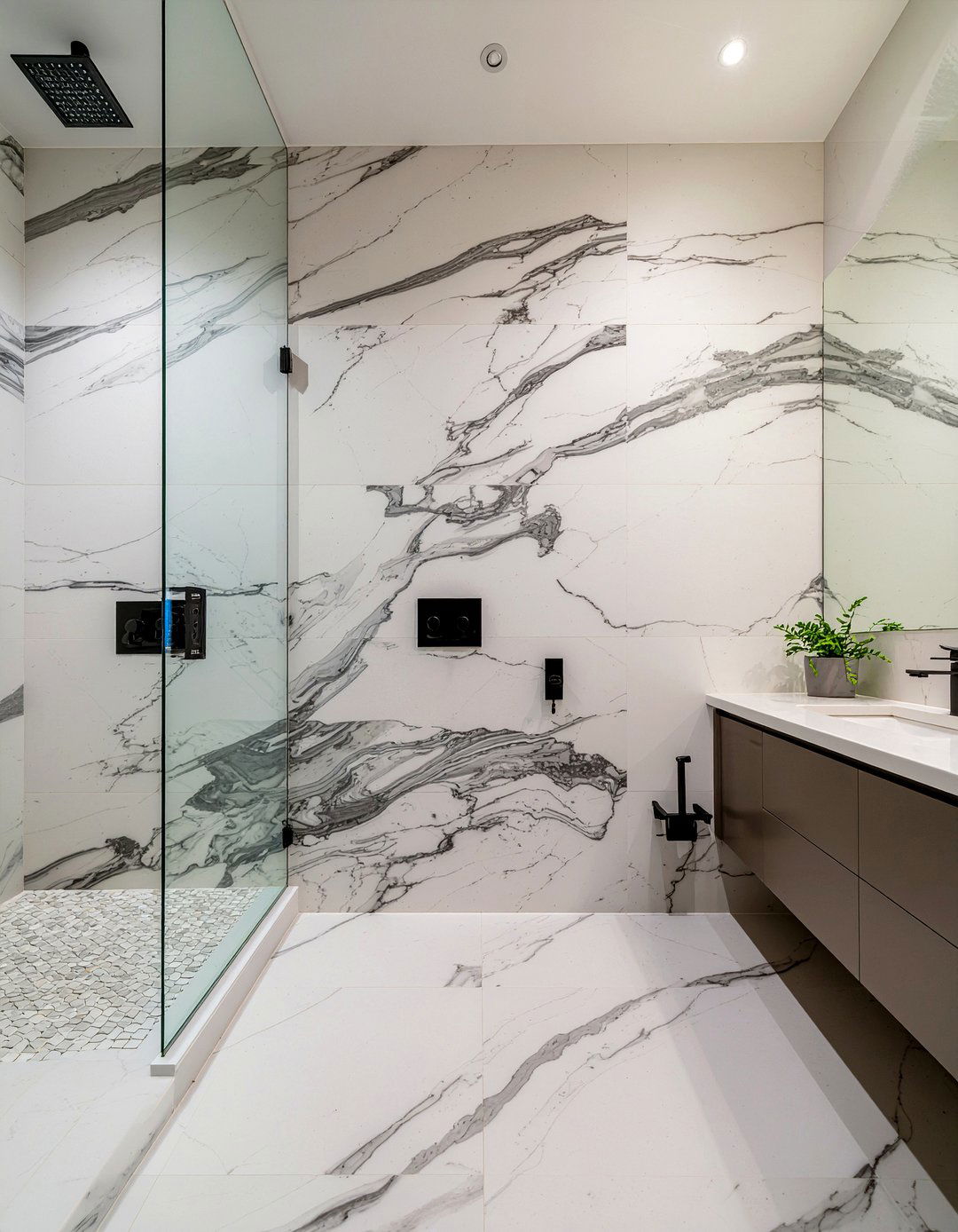 Stone Slabs - 30 bathroom focal point ideas