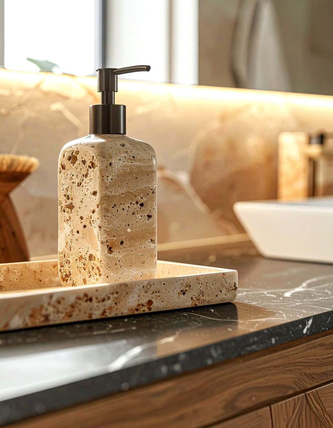 Stone Soap Dispenser - 30 bathroom vanity accent ideas