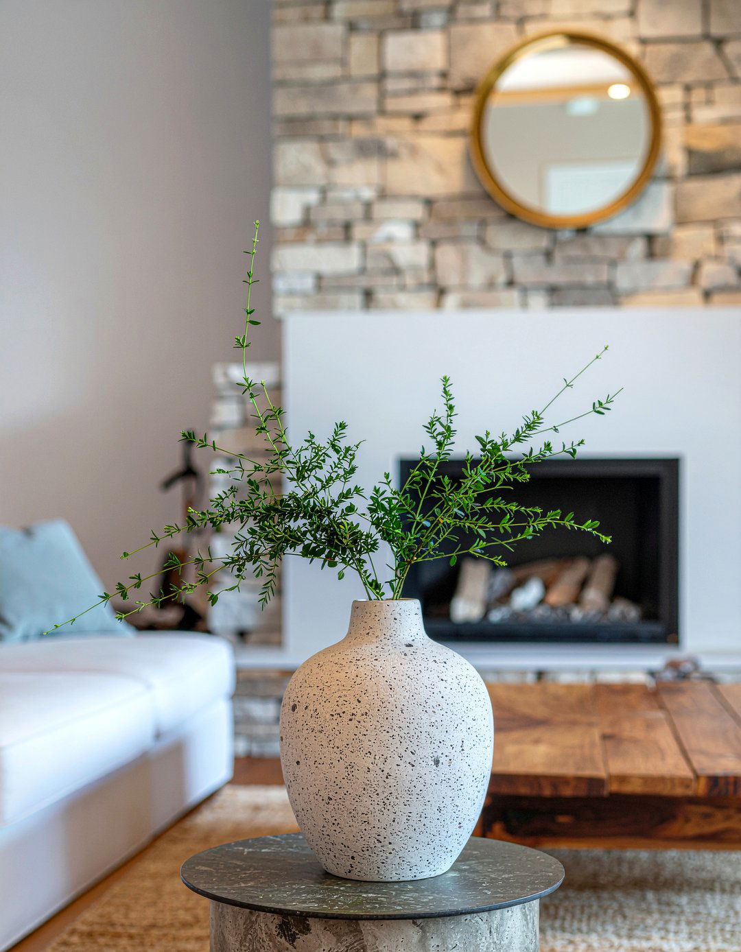 Stone Texture Vase - 30 living room vase ideas