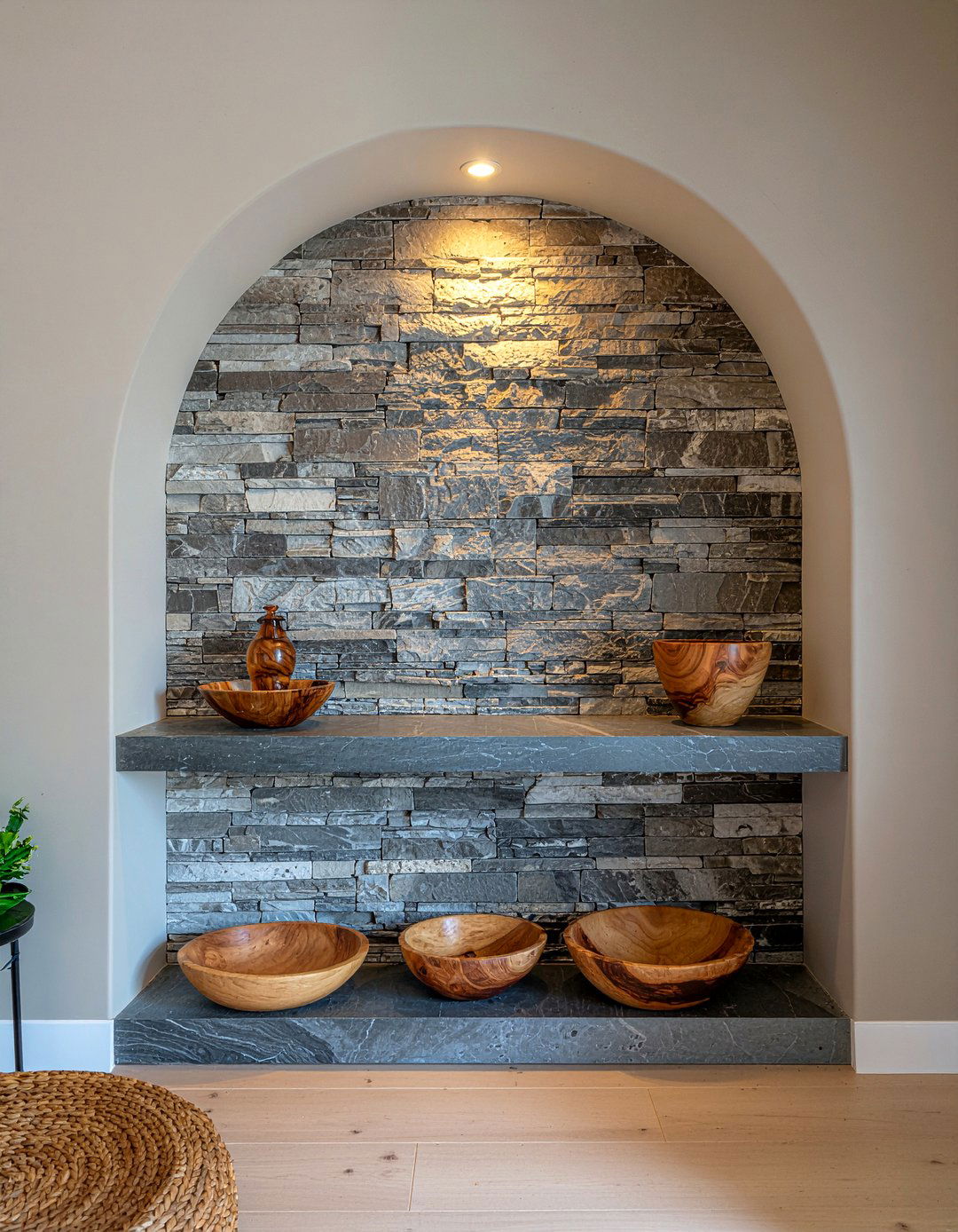 Stone Texture Wall Niche - 30 living room wall niches