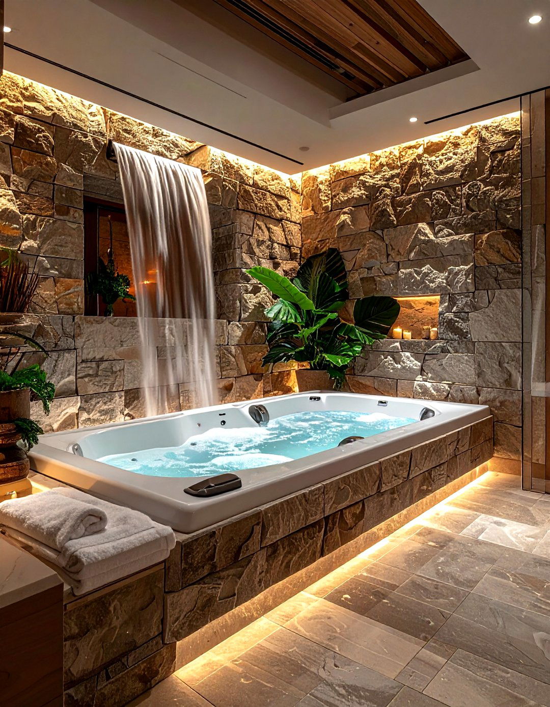 Stone Tile Jetted Tub Surround - 30 jetted tub ideas