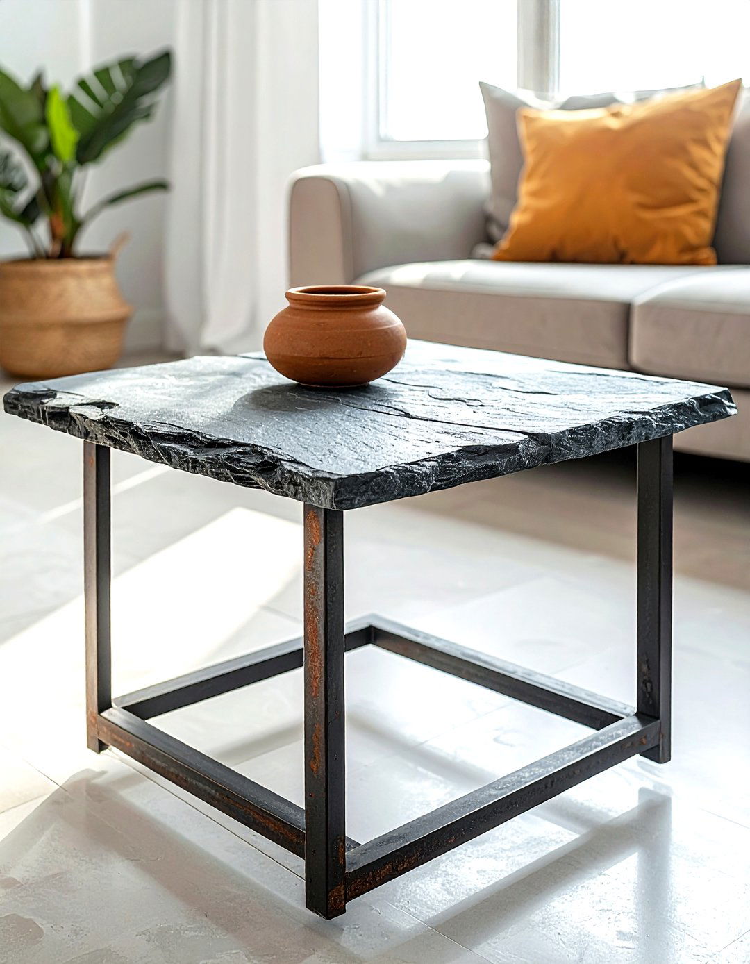 Stone Top C Table - 30 living room C-table ideas