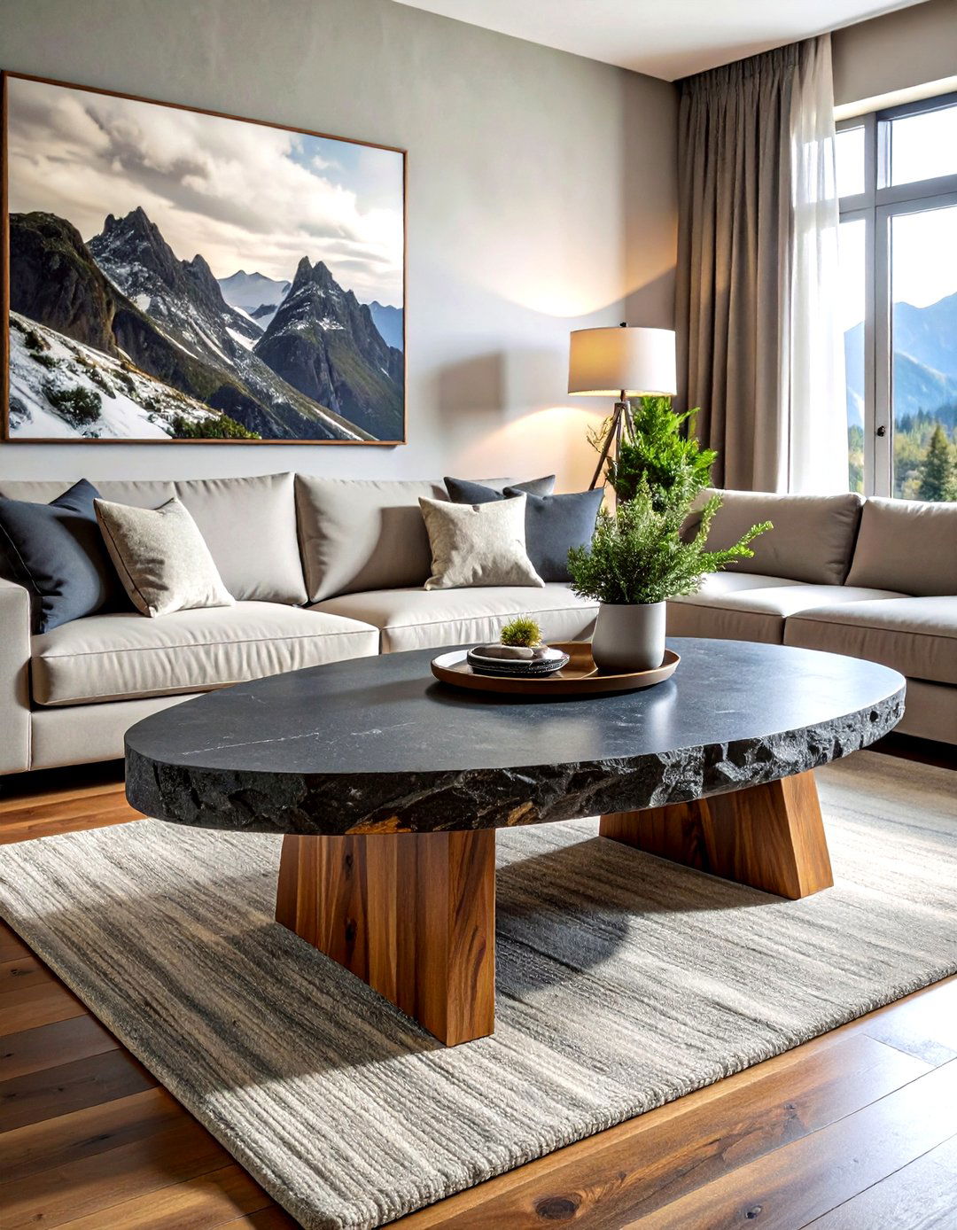 Stone Top Oval Coffee Table - 30 living room oval coffee tables