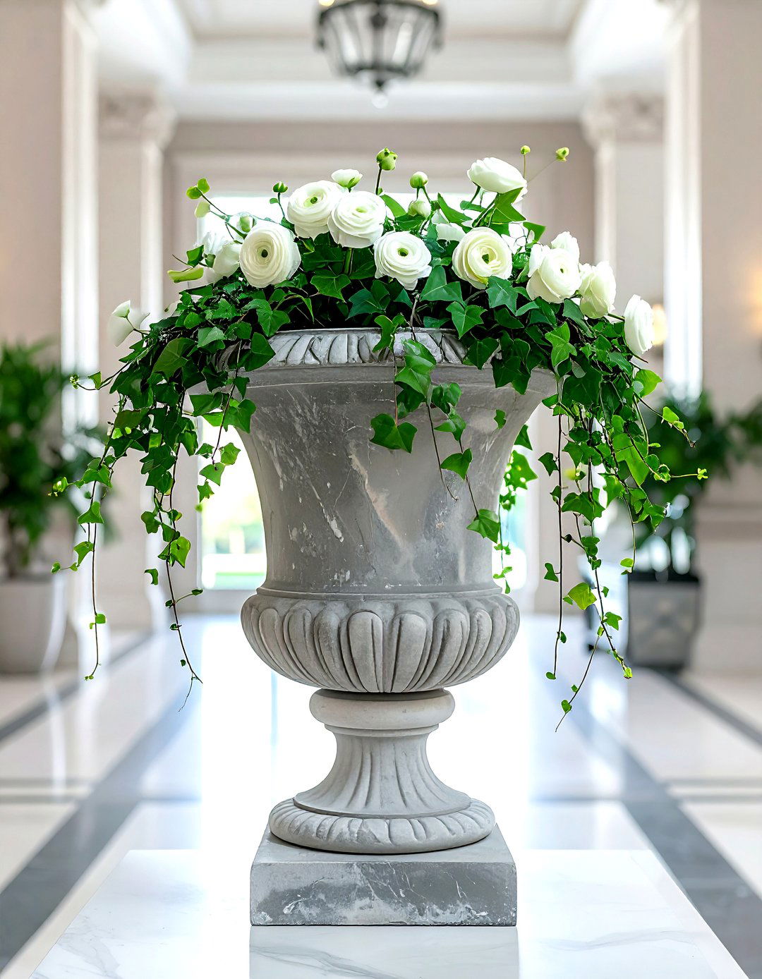 Stone Urn Vase - 30 decorative vase ideas