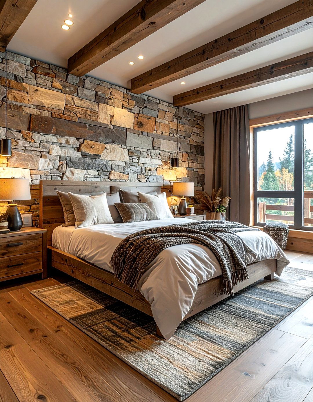 Stone Veneer Backsplash - 30 bedroom backsplash ideas