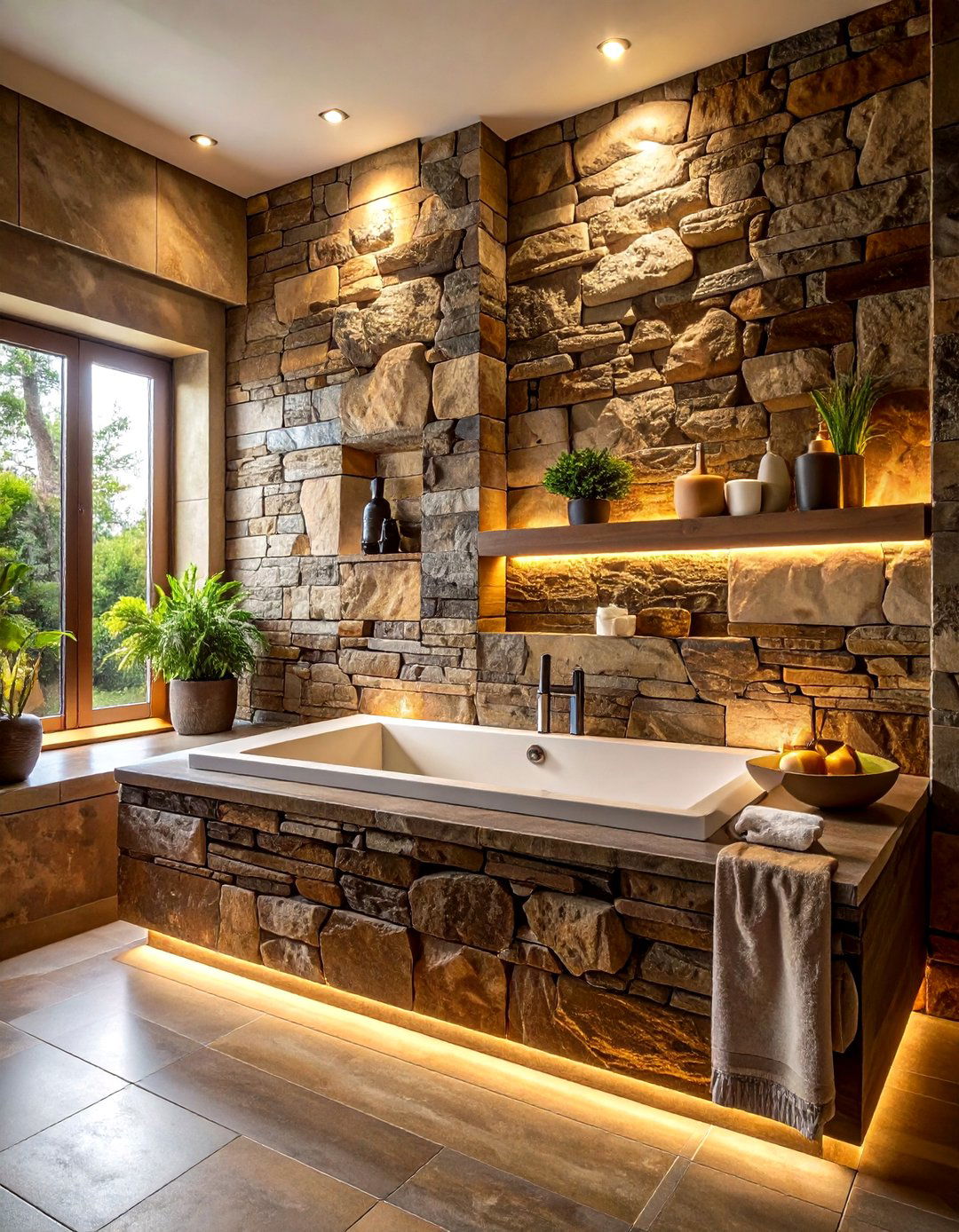 Stone Veneer Bathroom - 30 bathroom wall texture ideas