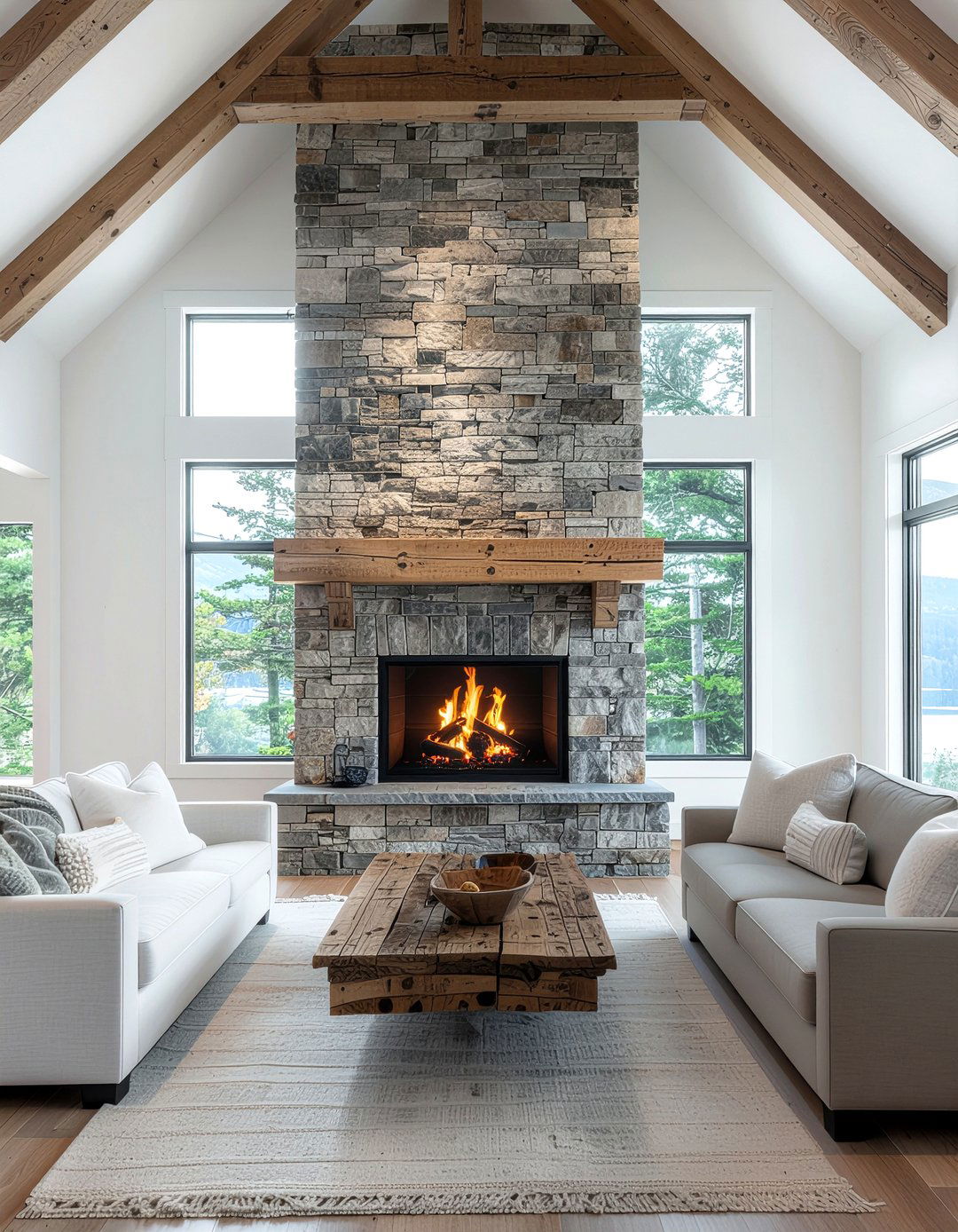 Stone Veneer Fireplace Wall - 30 fireplace insert ideas