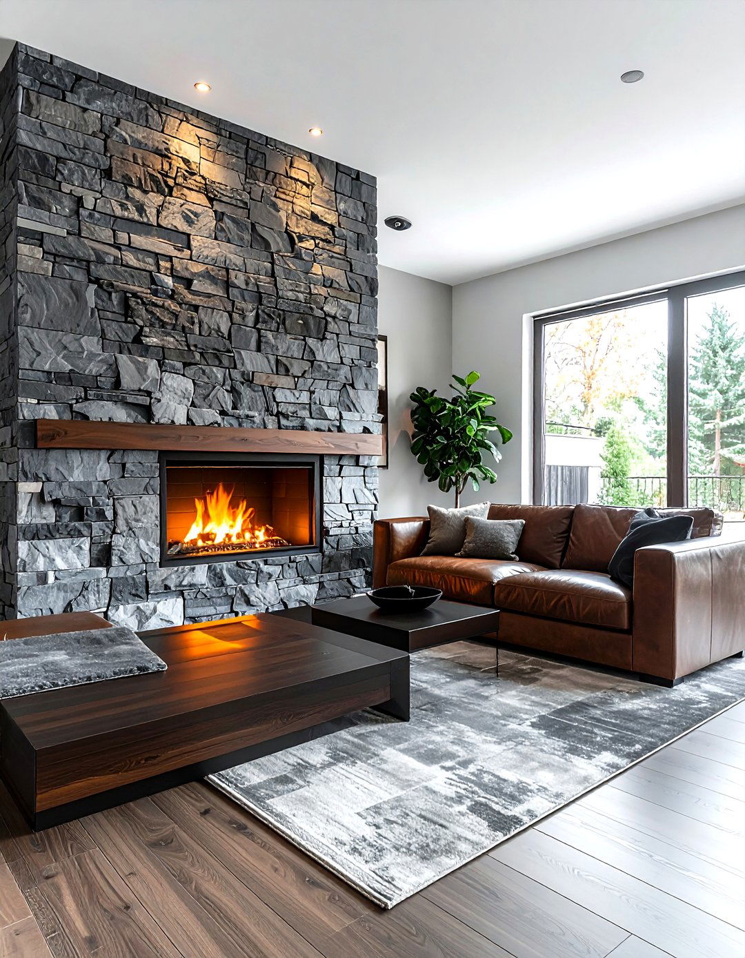 Stone Veneer Half Wall - 30 living room half wall ideas