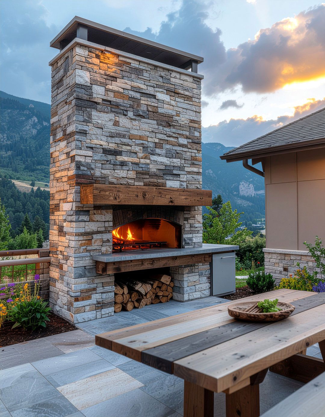 Stone Veneer Pizza Oven - 30 outdoor kitchen pizza oven ideas