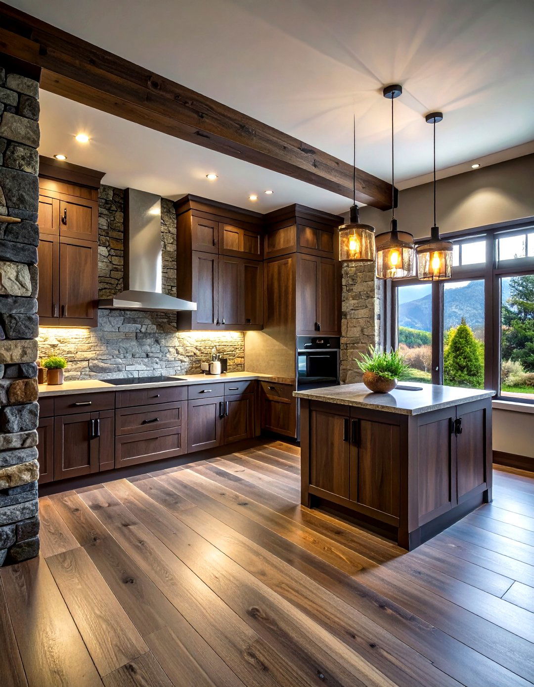 Stone Veneer Wall - 30 kitchen paneling ideas