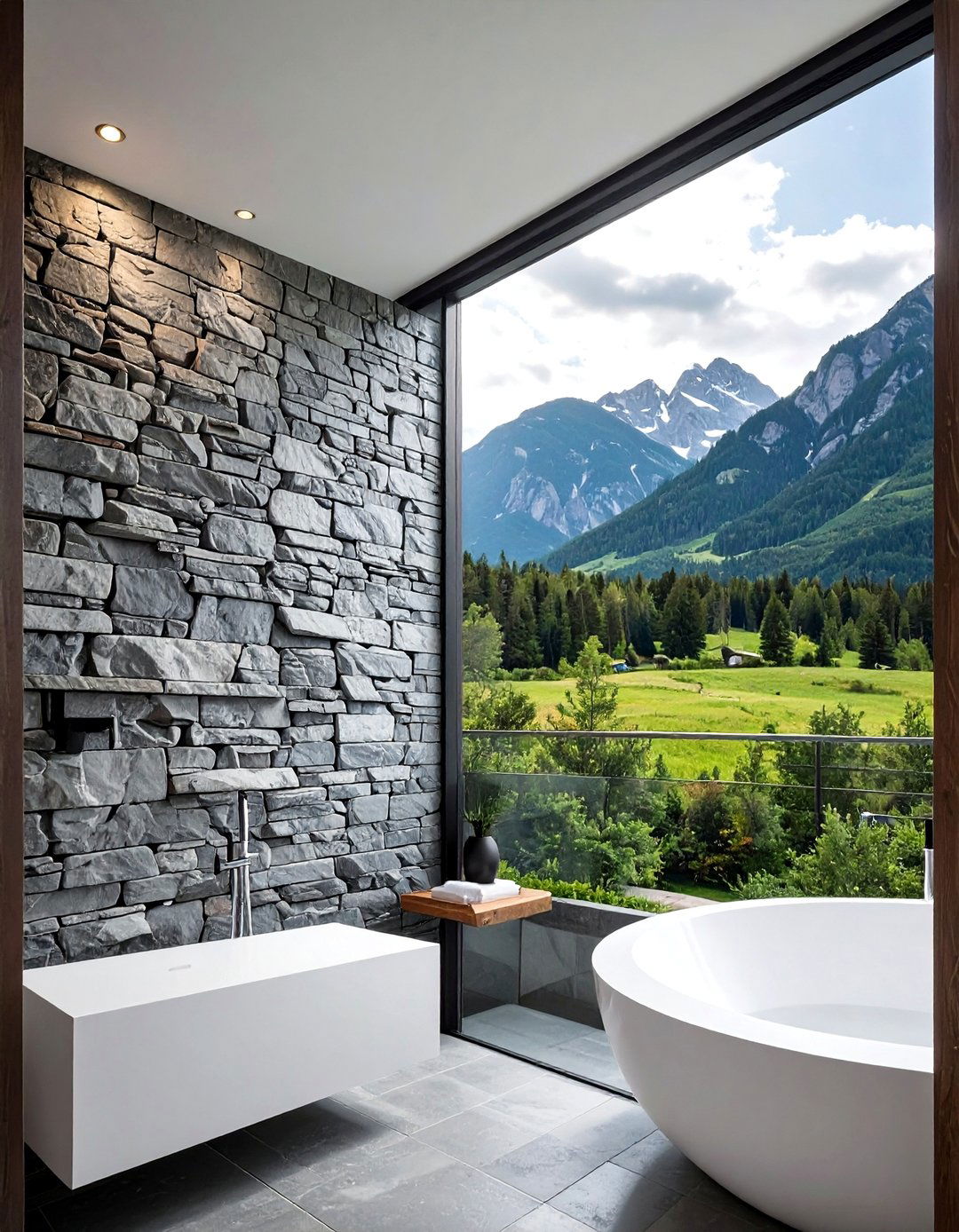 Stone Veneer - 30 bathroom wall ideas