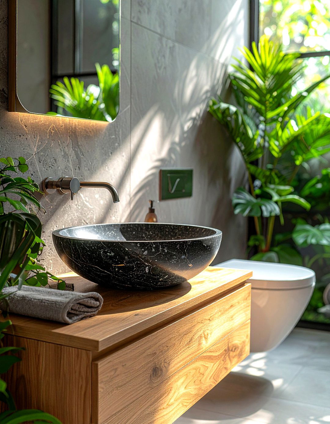 Stone Vessel Sink - 30 toilet room ideas