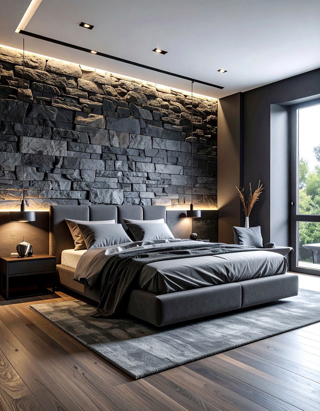 Stone Wall - 30 relaxing decor ideas