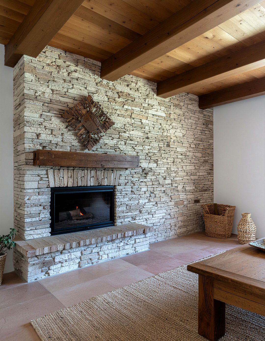 Stone Wall Accent Interior - 30 Spanish living room ideas