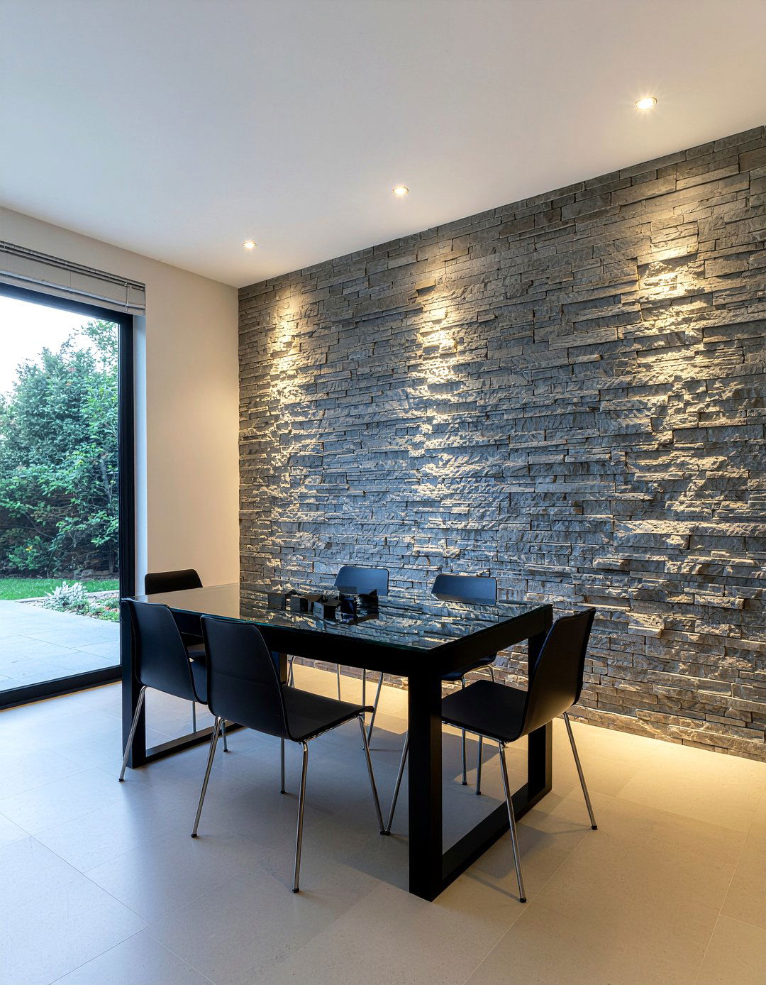 Stone Wall Dining Room - 30 custom home dining room ideas
