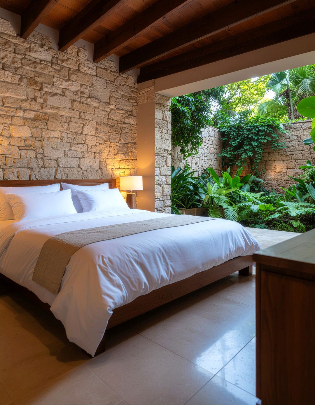 Stone Wall Garden Bedroom - 30 garden themed bedroom ideas