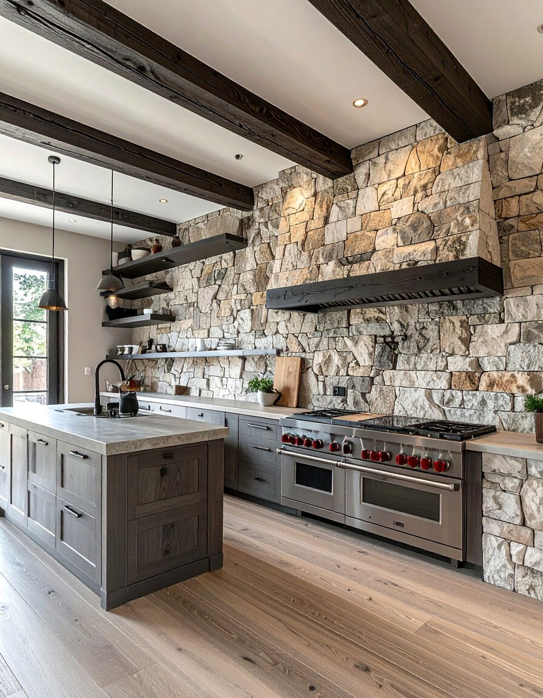 Stone Wall Kitchen - 30 Spanish kitchen ideas
