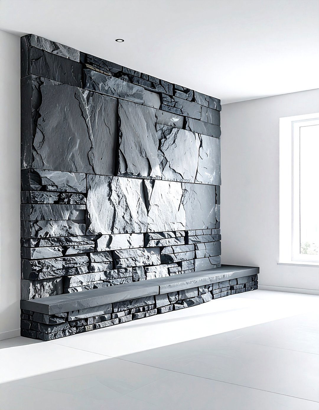 Stone Wall Partition - 30 living room partition ideas