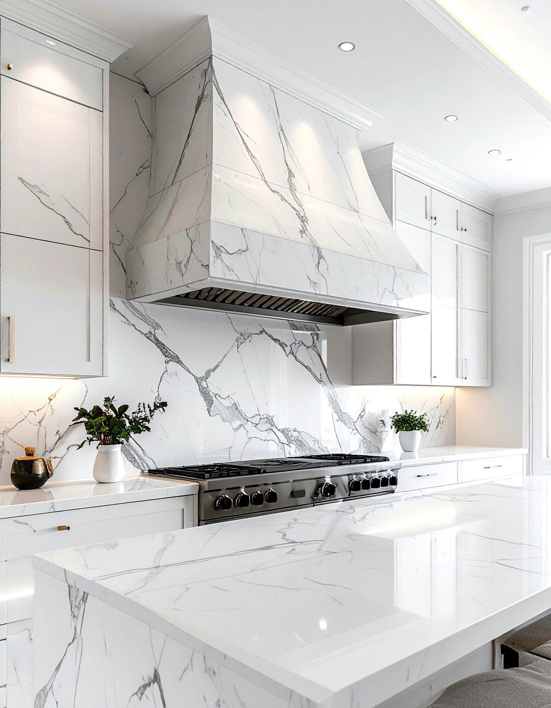 Stone Wrapped Hood - 30 kitchen hood ideas