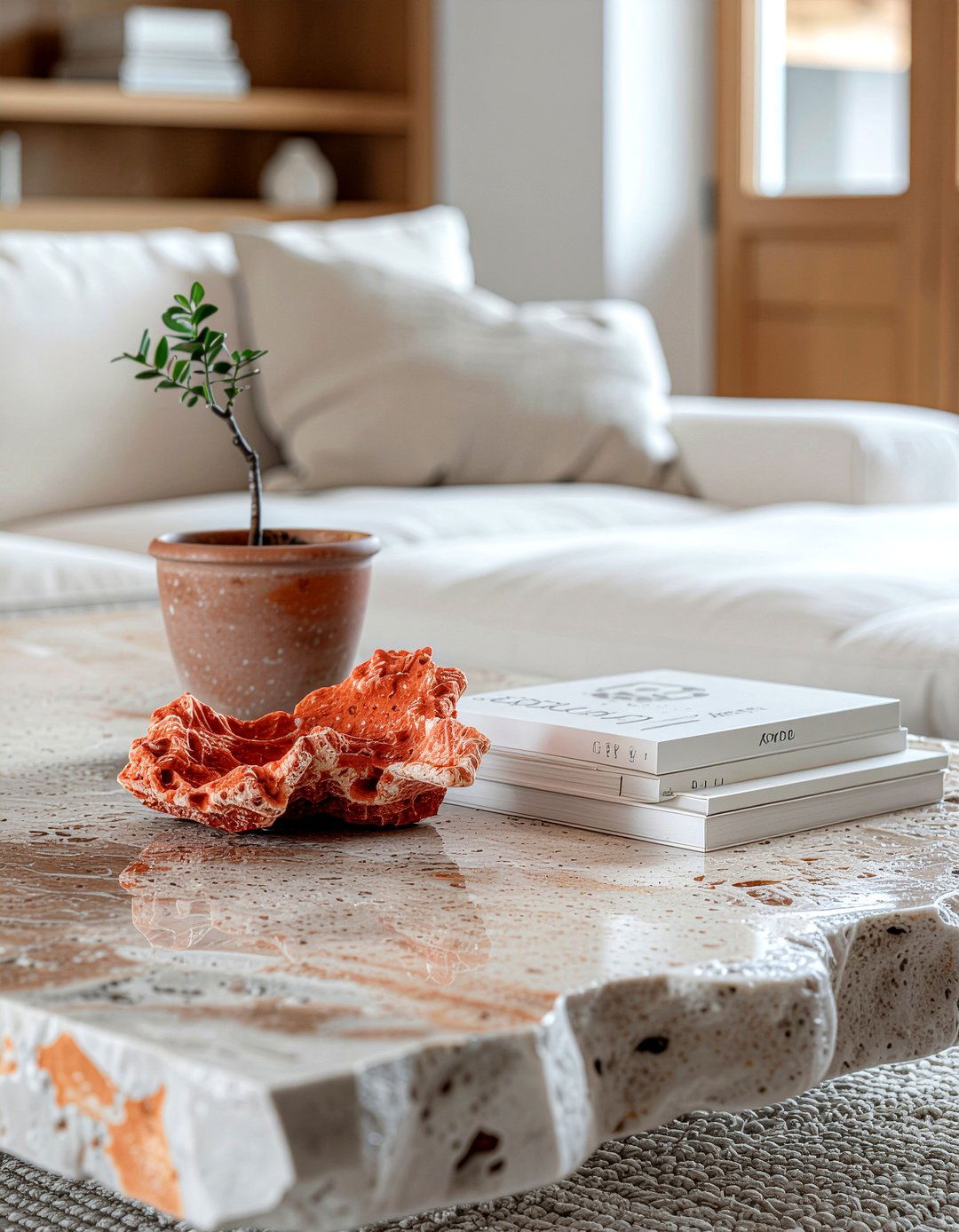 Stone coffee table styling - 30 living room coffee table styling