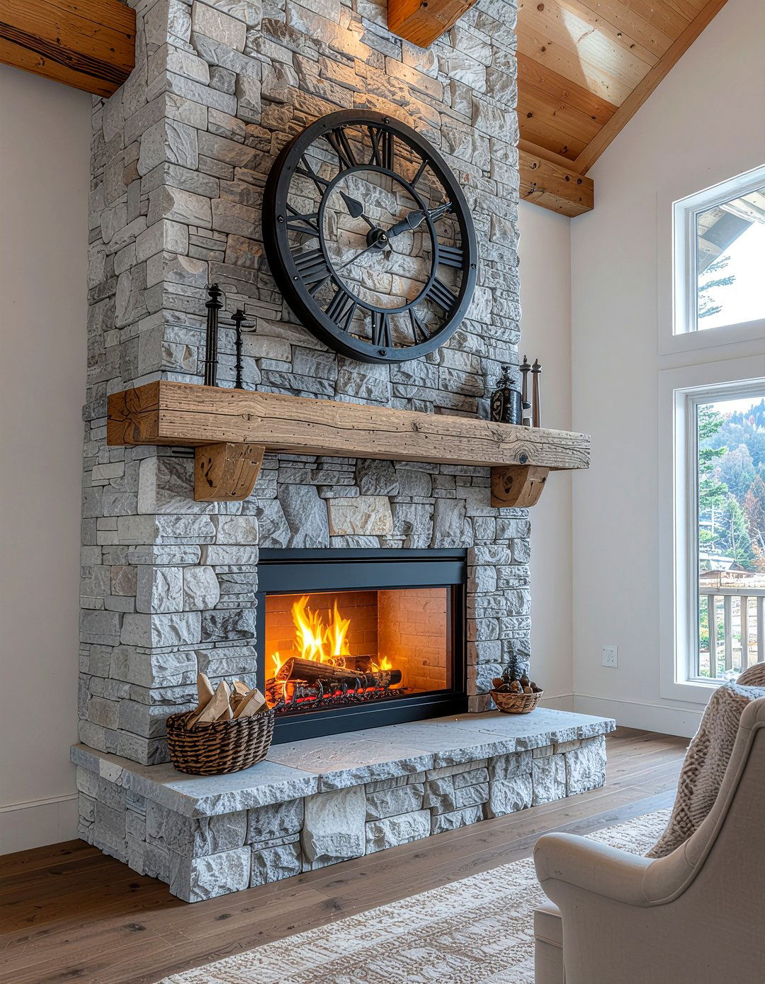 Stone fireplace decor - 30 fireplace decor ideas