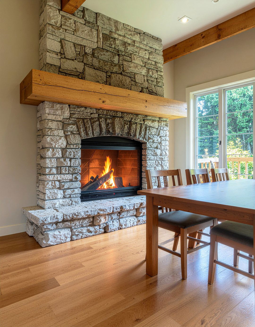 Stone fireplace hearth - 30 heirloom dining room ideas